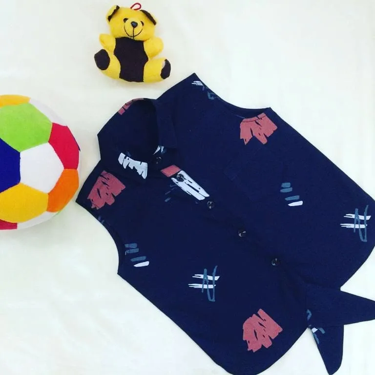 GIRLS BLUE DESIGNER SHIRT