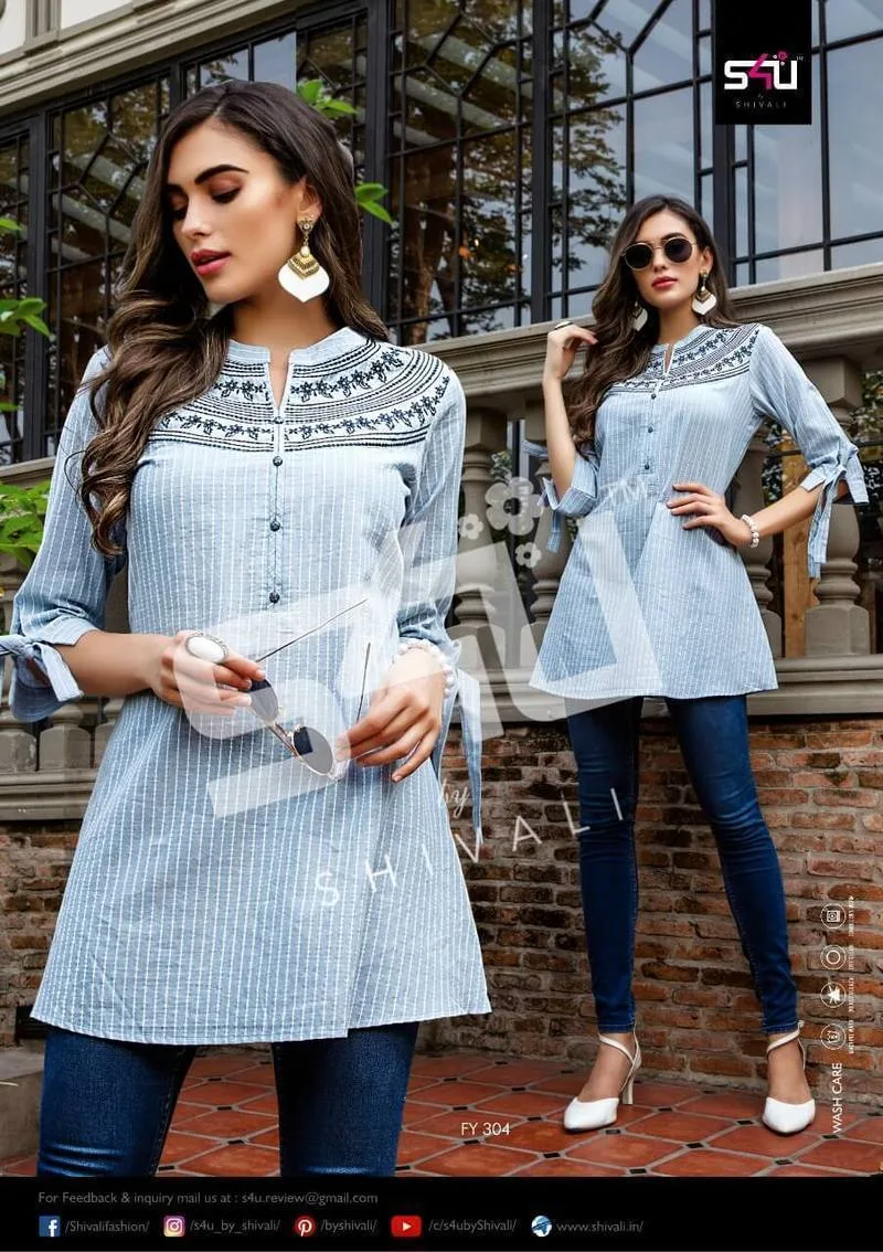 S4U Light Blue Kurti Top