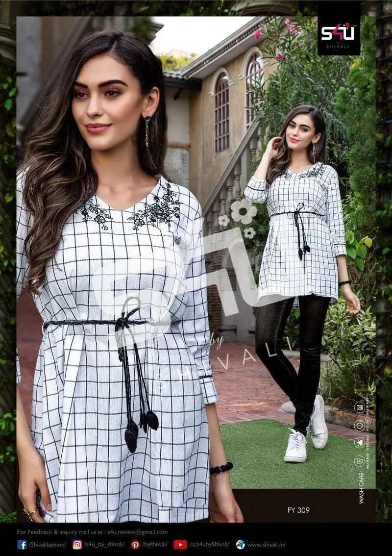 S4U White Kurti Top