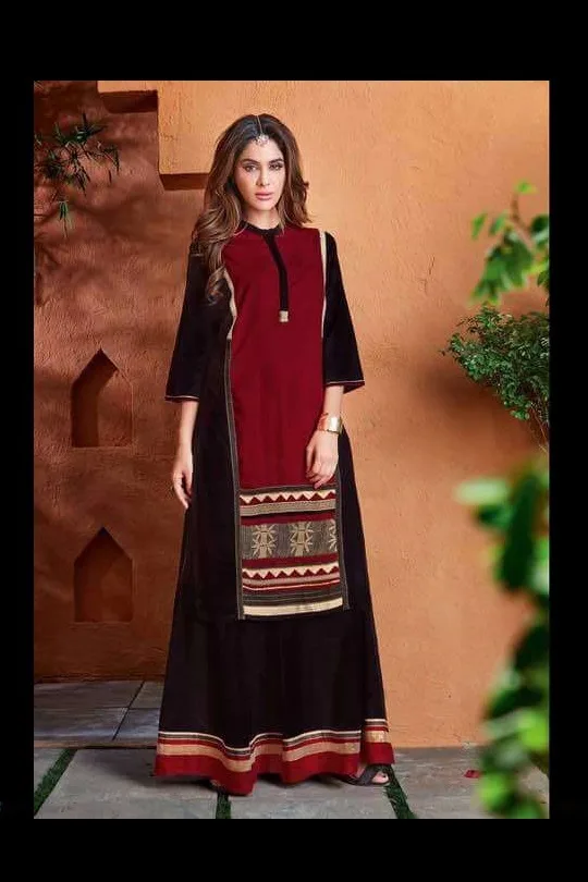 S4U Womaniya Red Kurta with Beautiful Skirt