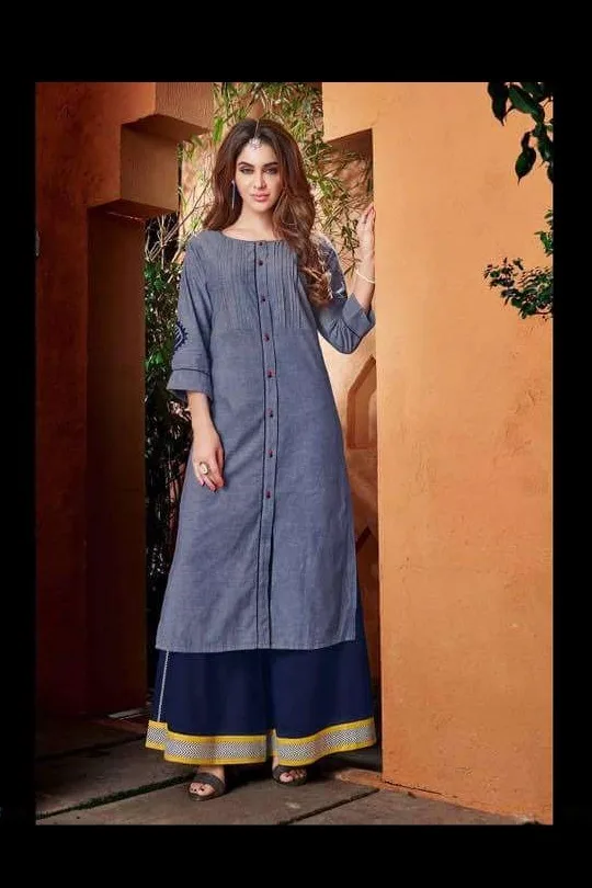 S4U Womaniya Blue Kurta with Palazzo Set